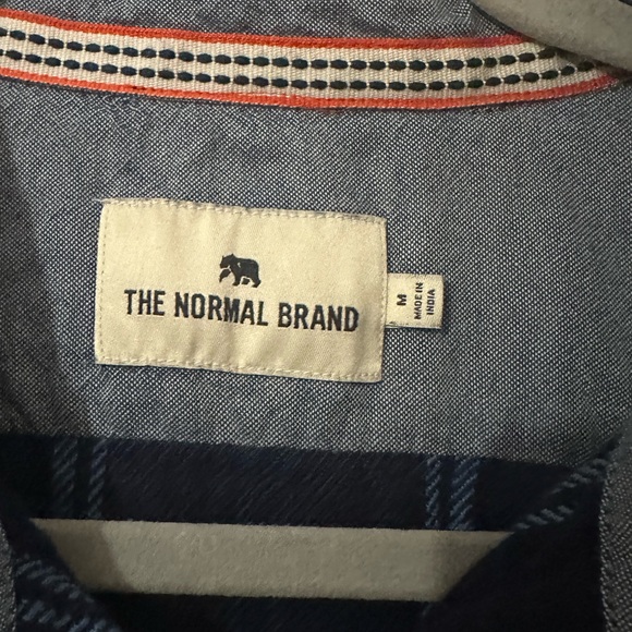 The Normal Brand Mountain Overshirt in Indigo Plaid Button Down Shirt - Picture 6 of 8